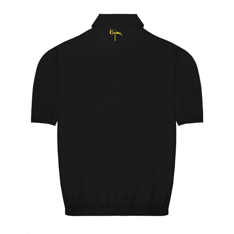 Onyx Short Sleeve Pure Silk Polo Shirt