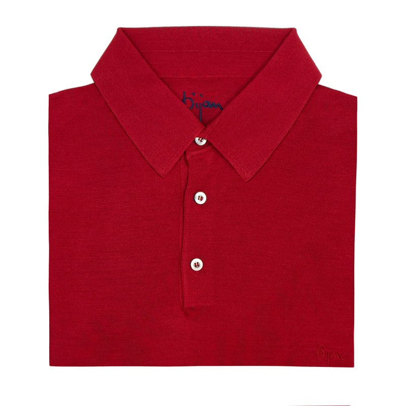 Short Sleeve Pure Silk Polo Shirt