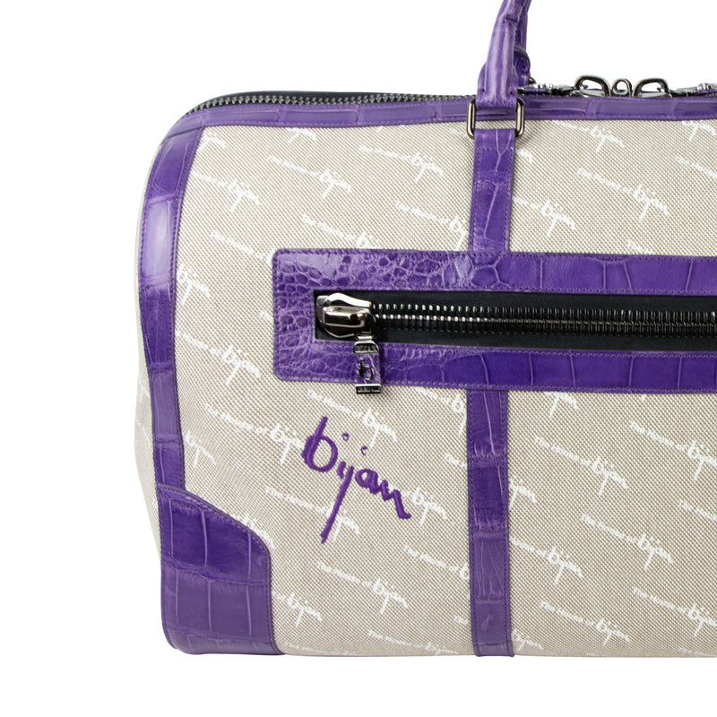 Bijan Purple Duffle Bag