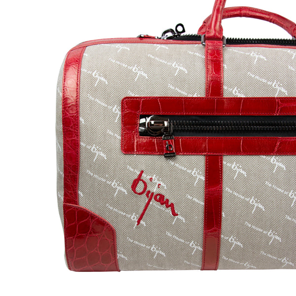 Bijan Red Duffle Bag