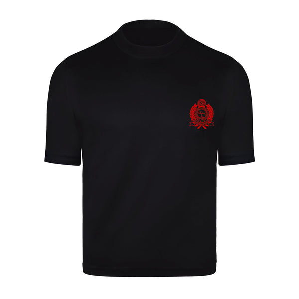 Black with Red Crest Short Sleeve T-Shirt