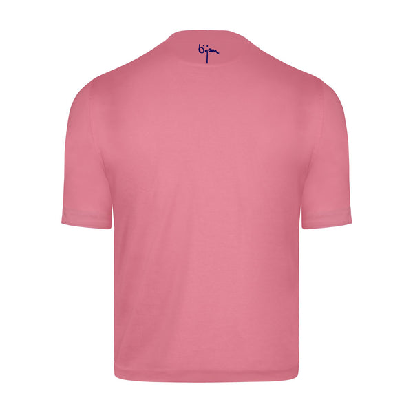 Pink with Navy Crest Short Sleeve T-Shirt