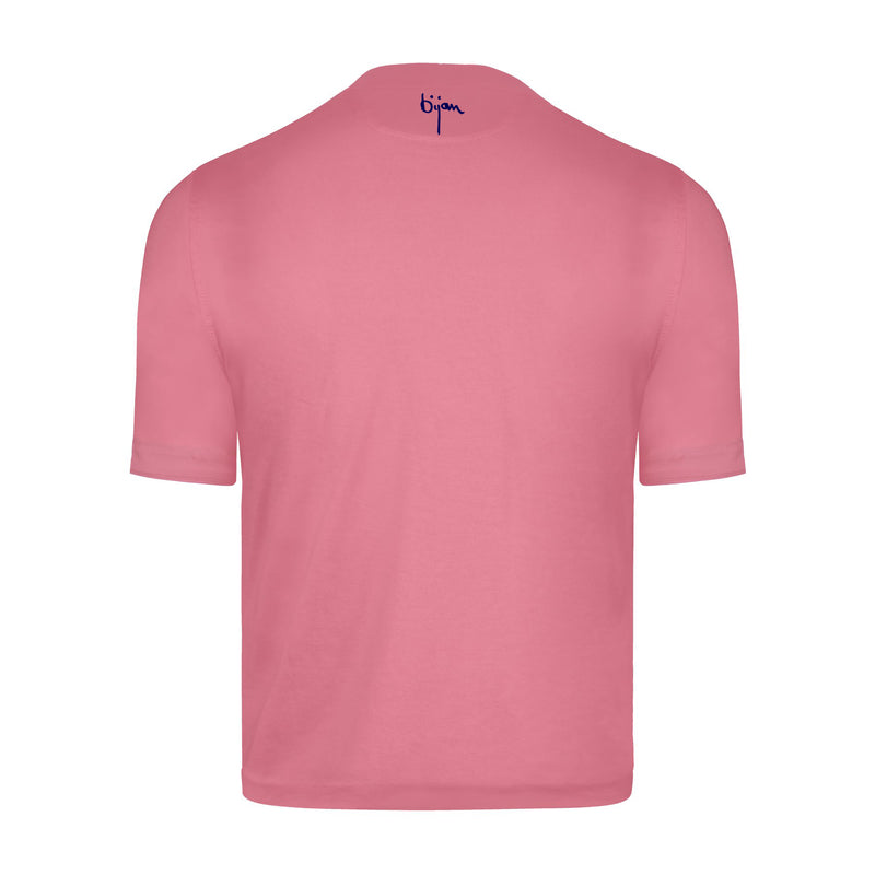 Pink with Navy Crest Short Sleeve T-Shirt