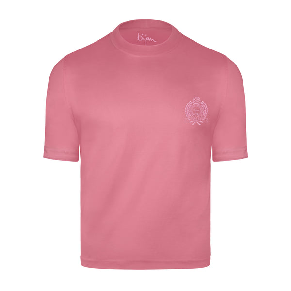 Pink with Pink Crest Short Sleeve T-Shirt