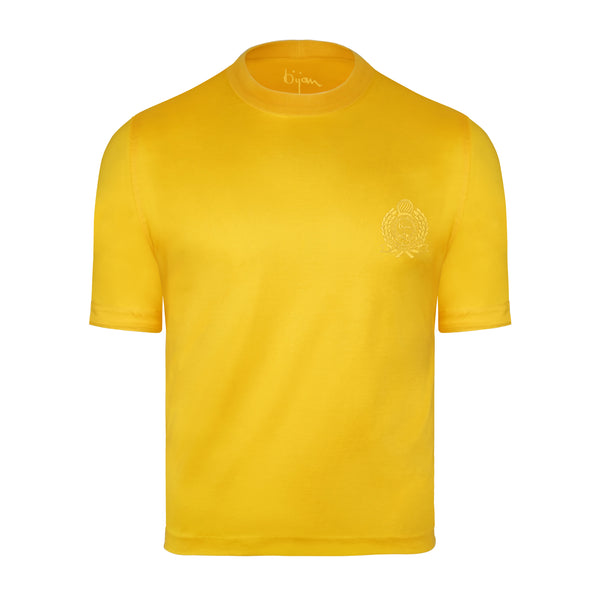 Bijan Yellow with Yellow Crest Short Sleeve T-Shirt