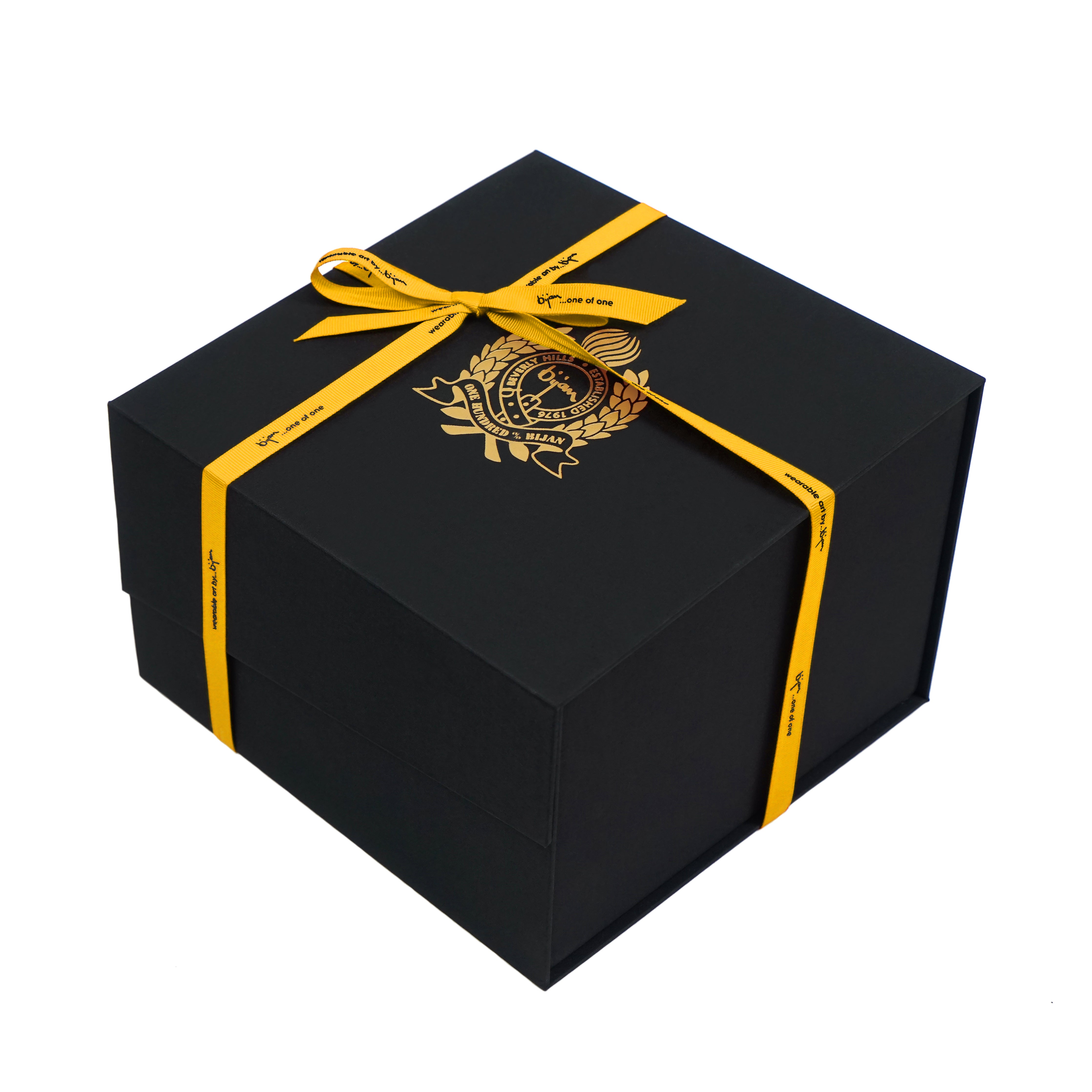 Bijan Yellow with Gold Crest Cap House of Bijan