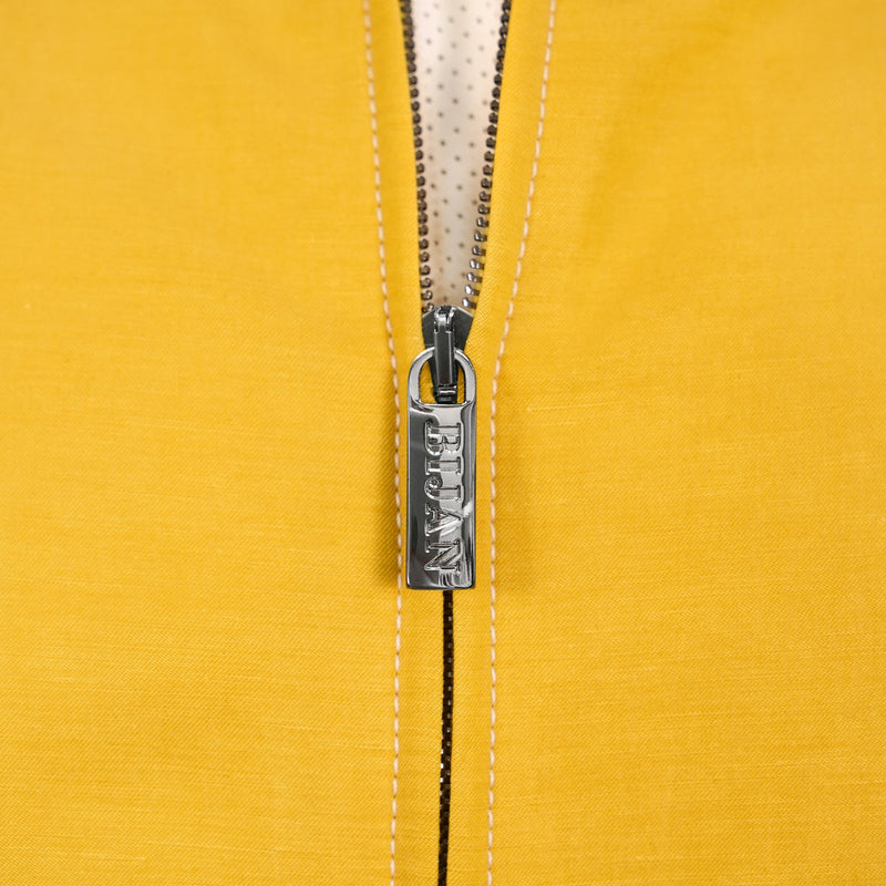 Lightweight Yellow Silk and Linen Blouson Jacket