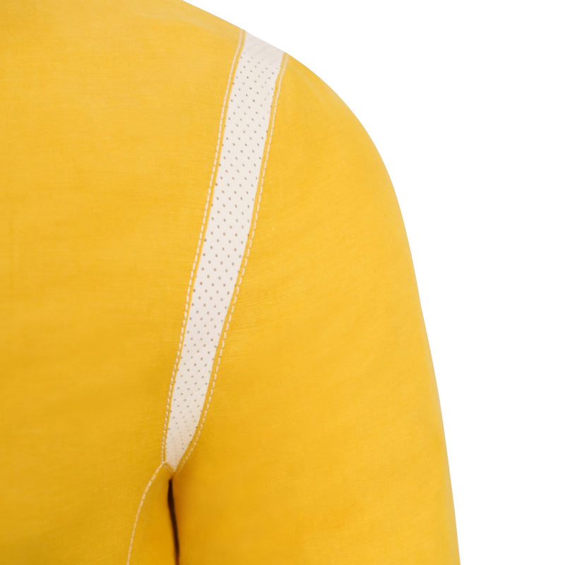 Lightweight Yellow Silk and Linen Blouson Jacket
