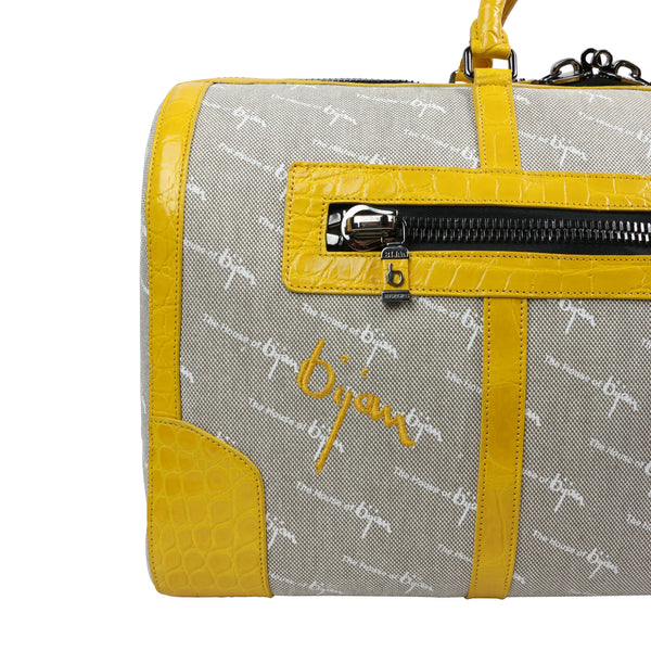 Bijan Yellow Duffle Bag