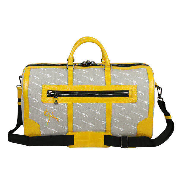 Bijan Yellow Duffle Bag