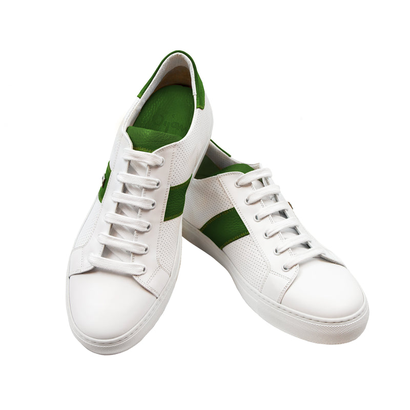 Green and White Leather Sneaker