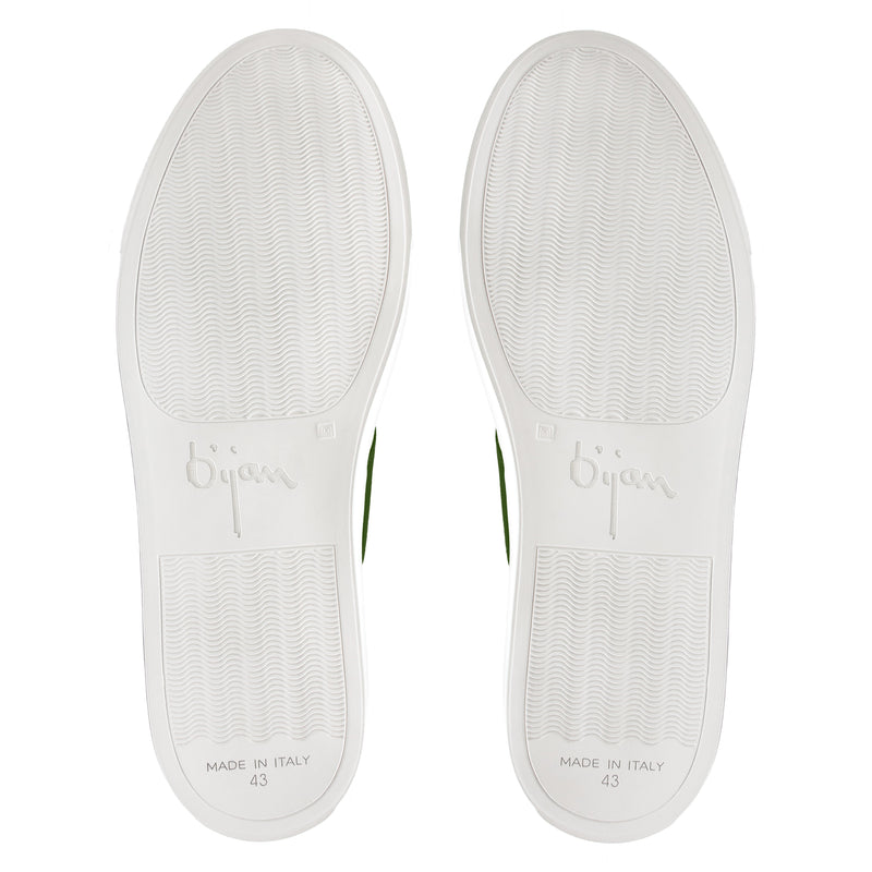 Green and White Leather Sneaker