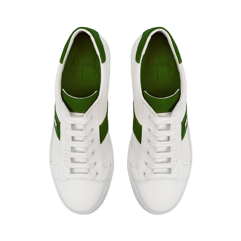 Green and White Leather Sneaker