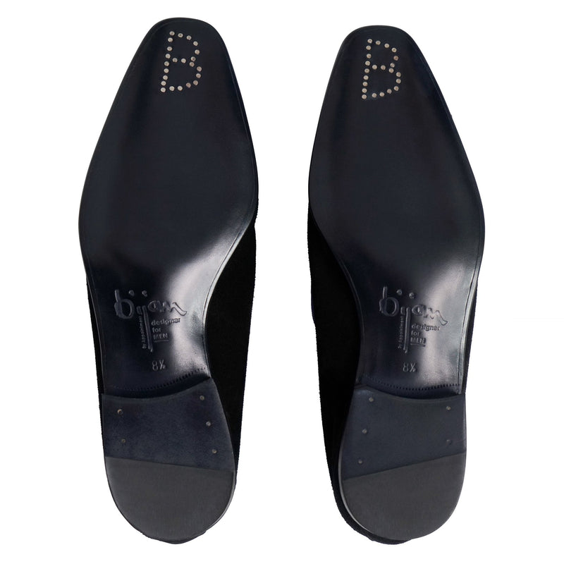 Black and Purple Suede Loafer