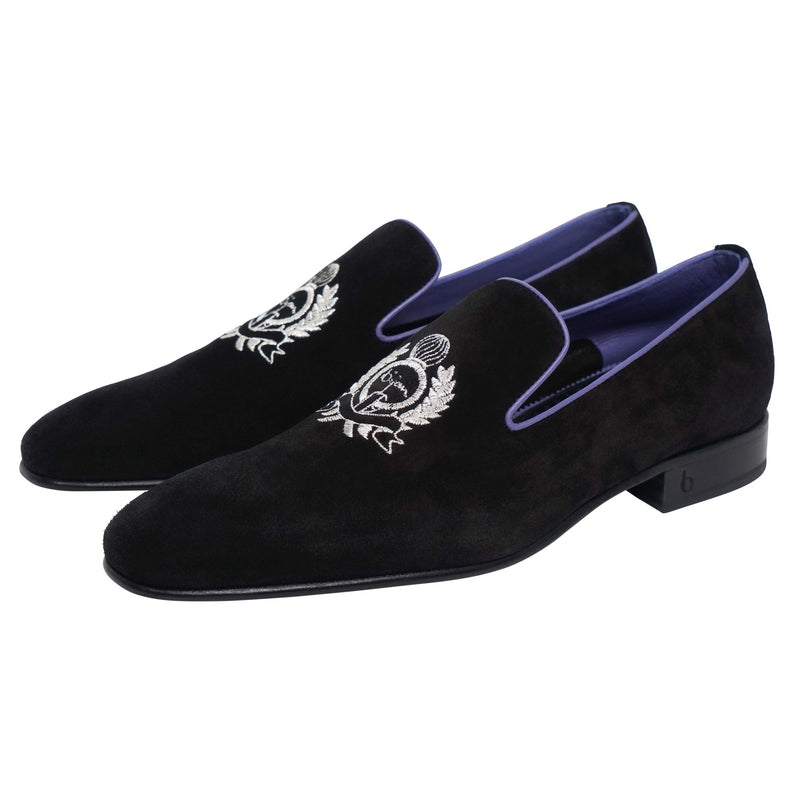 Black and Purple Suede Loafer