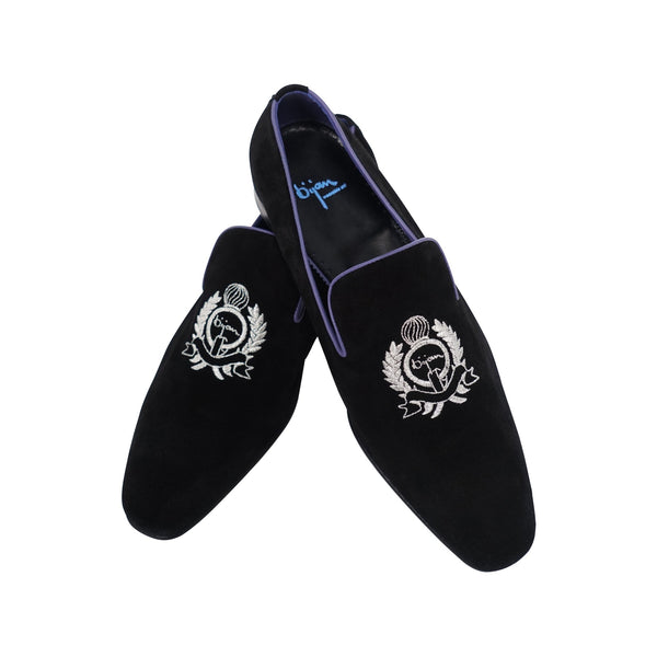 Black and Purple Suede Loafer