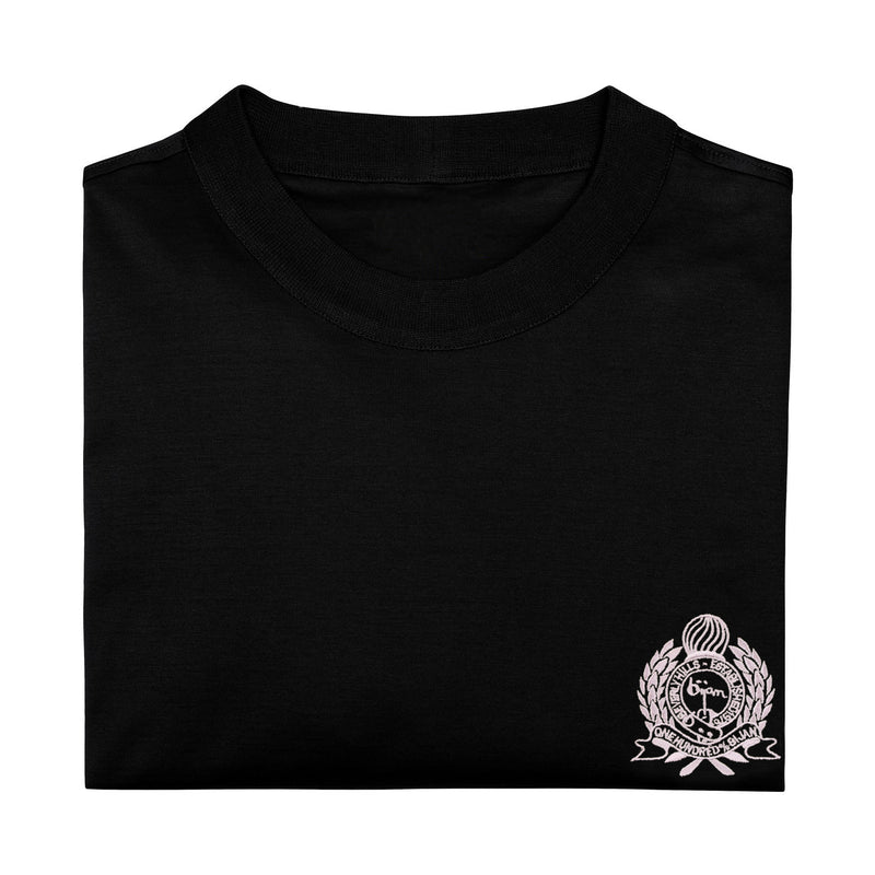 Black with White Crest Short Sleeve T-Shirt