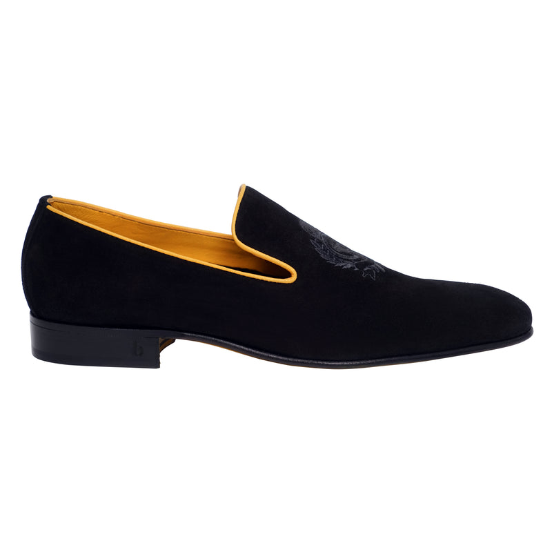 Black and Yellow Suede Loafer
