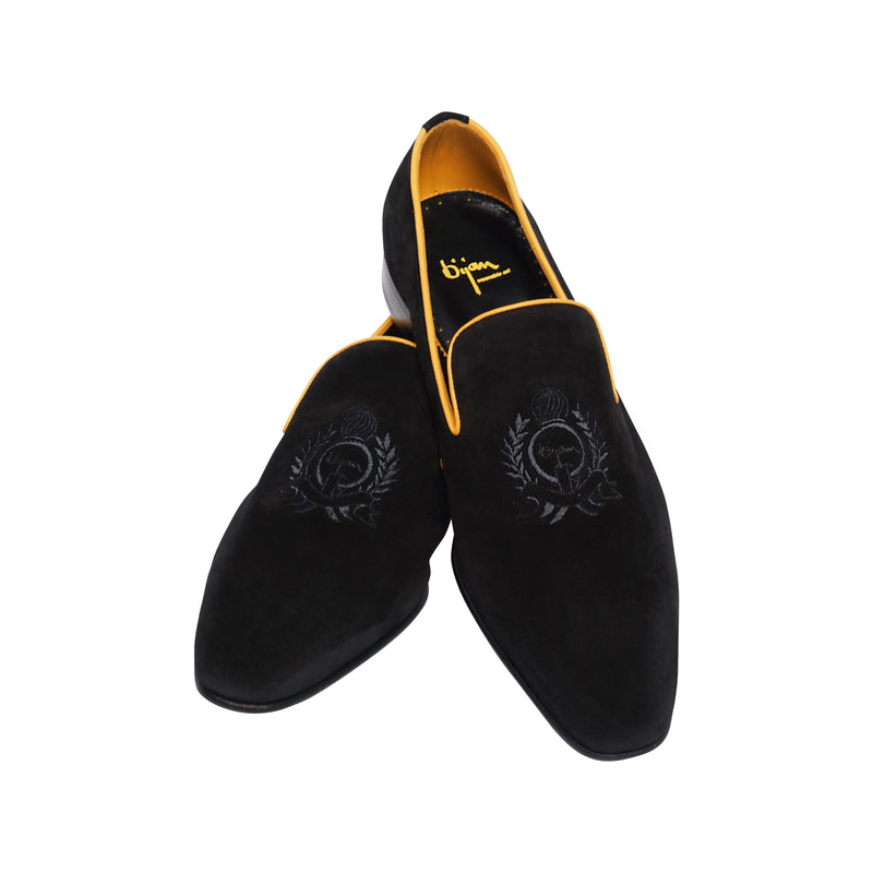 Black and Yellow Suede Loafer House of Bijan Black and Yellow Suede Loafer House of Bijan
