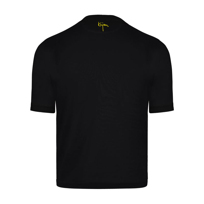 Black with Yellow Crest Short Sleeve T-Shirt