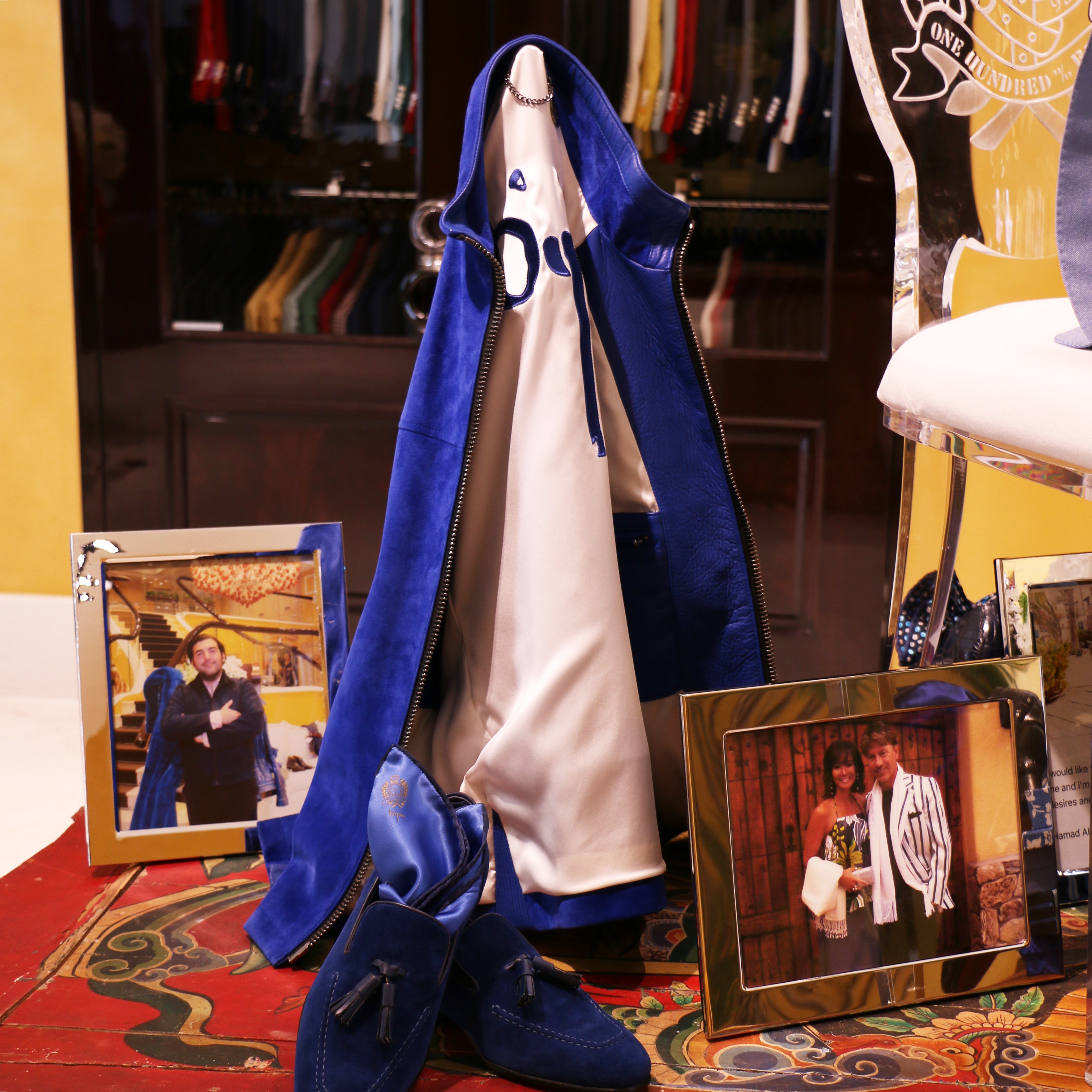 Special Order French Blue Suede Leather Jacket House of Bijan