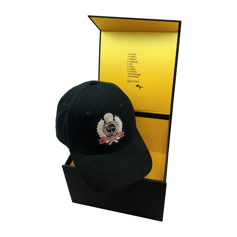 Black with Silver Crest Cap