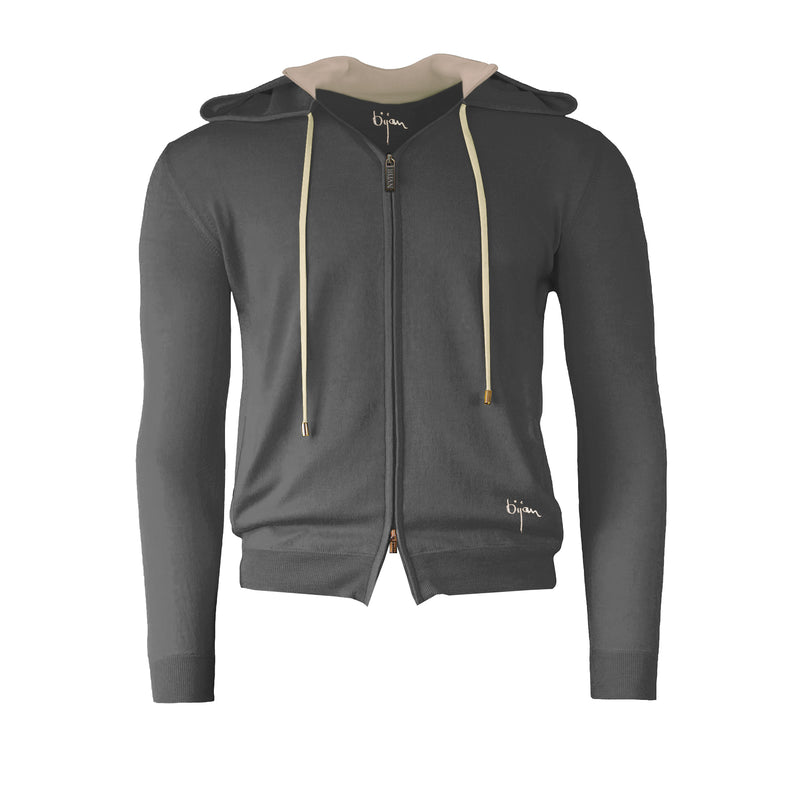 Silk and Cashmere Cardigan with Hoodie