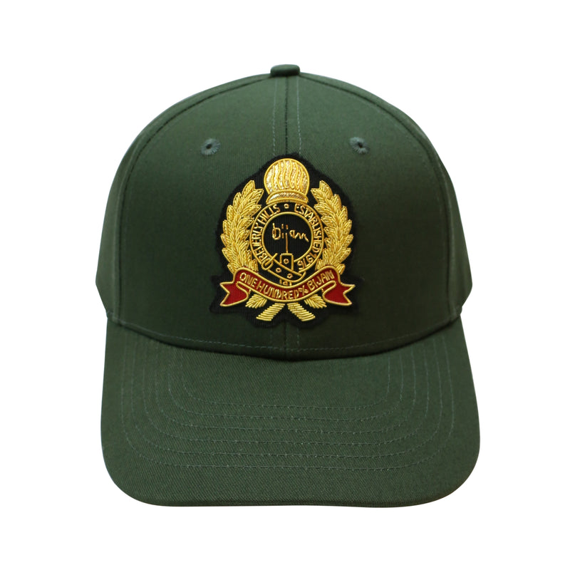 Green with Gold Crest Cap