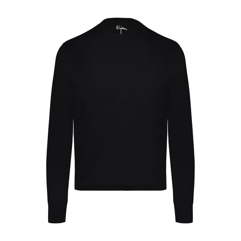 Black with Metallic Crest Long Sleeve T-Shirt