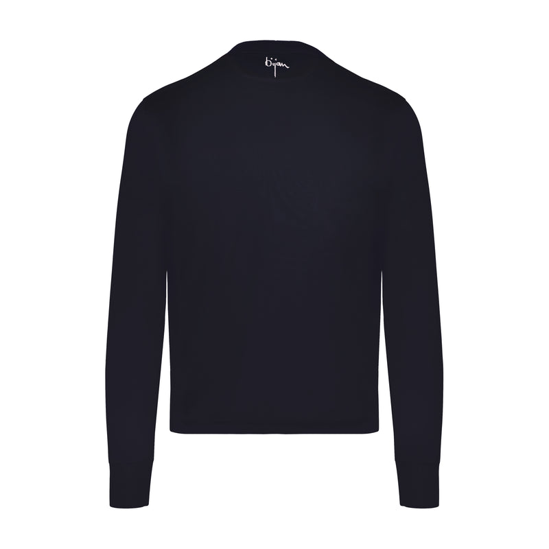 Navy with Silver Crest Long Sleeve T-Shirt