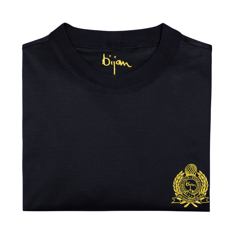 Navy with Yellow Crest Long Sleeve T-Shirt