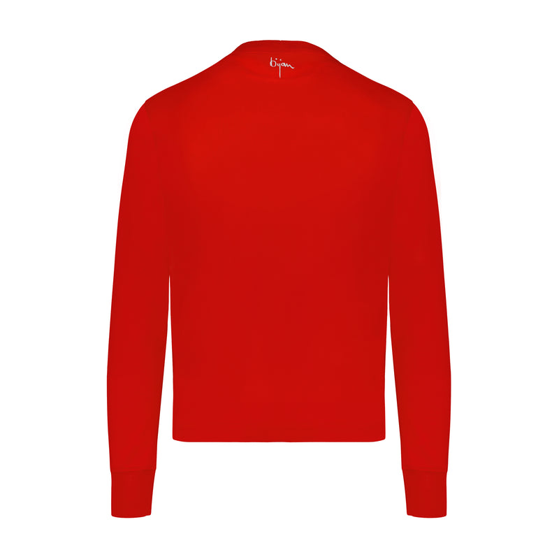 Bijan Red with White Crest Long Sleeve T-Shirt