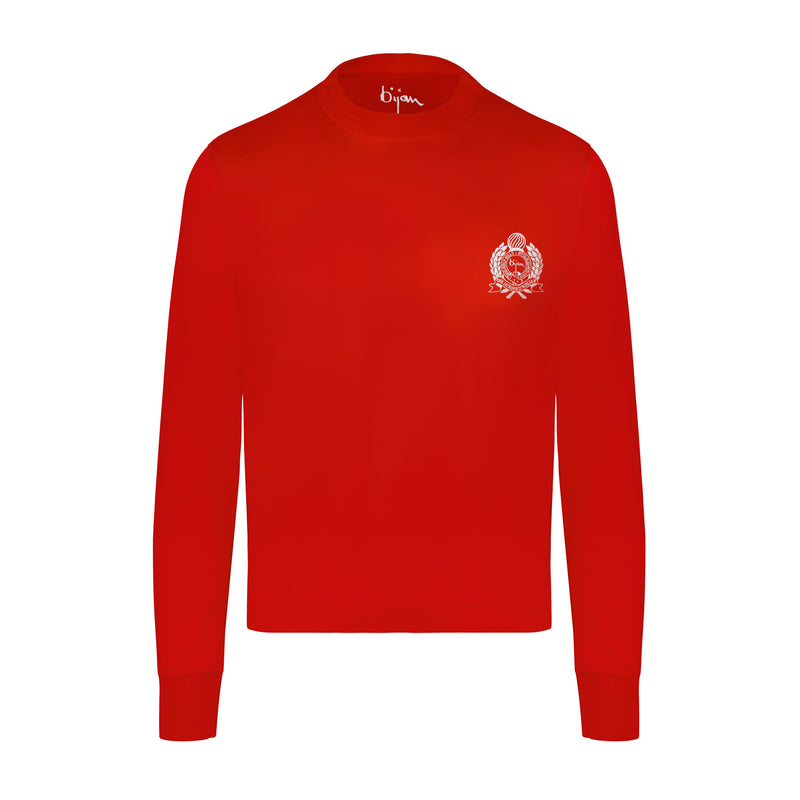 Bijan Red with White Crest Long Sleeve T-Shirt