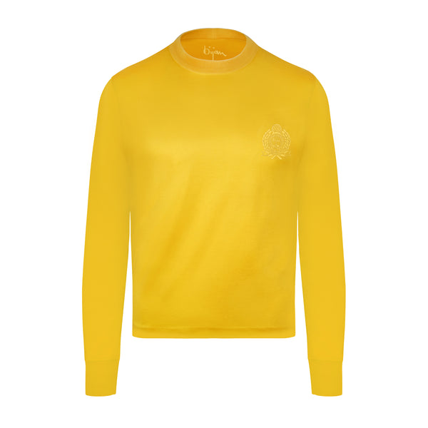 Bijan Yellow with Yellow Crest Long Sleeve T-Shirt