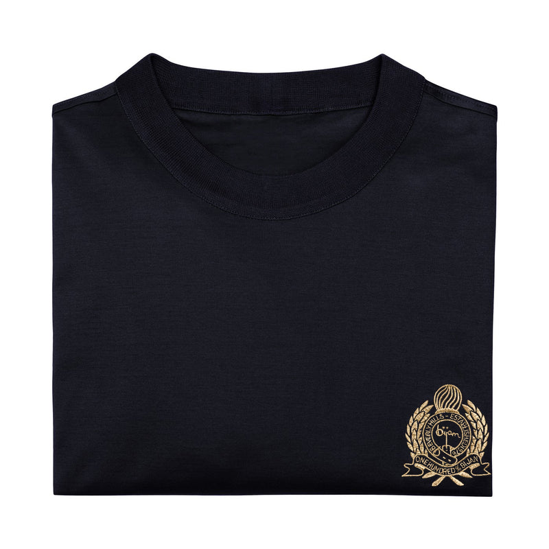 Navy with Metallic Gold Crest Short Sleeve T-Shirt