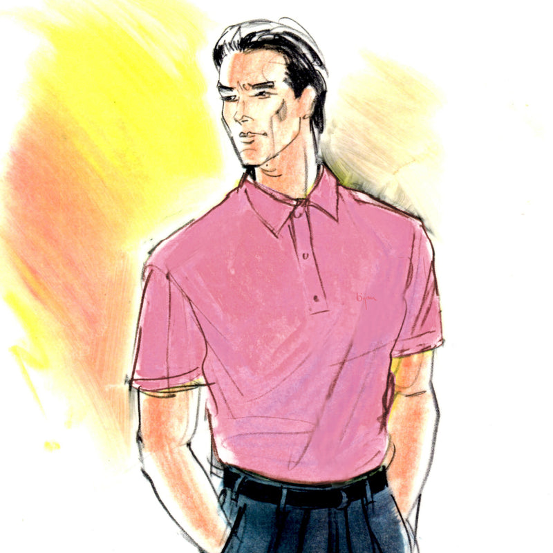 Pink Short Sleeve Pure Silk Polo Shirt