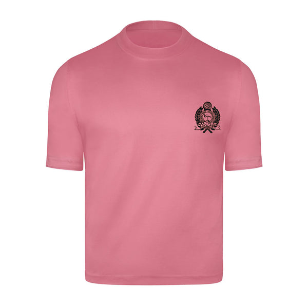 Pink with Black Crest Short Sleeve T-Shirt