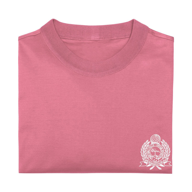 Pink with White Crest Short Sleeve T-Shirt