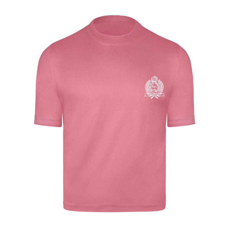 Pink with White Crest Short Sleeve T-Shirt