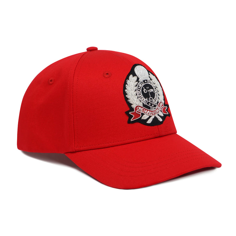 Bijan Red with Silver Crest Cap