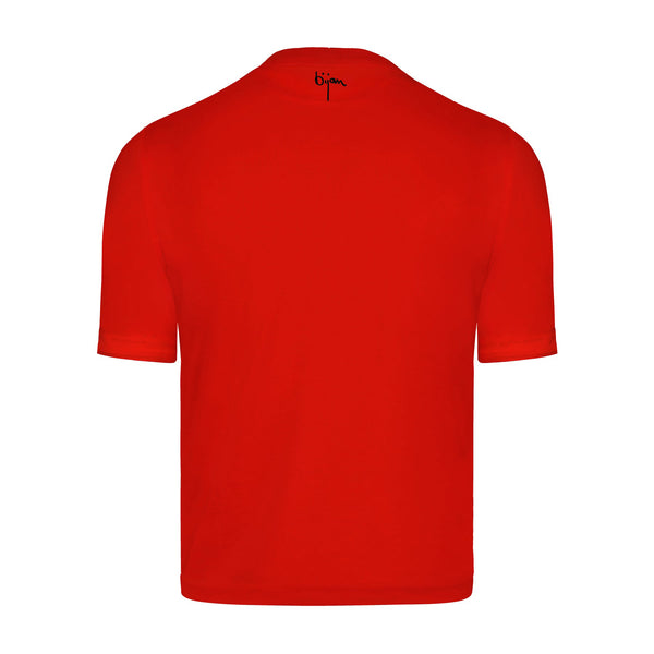 Red with Black Crest Short Sleeve T-Shirt