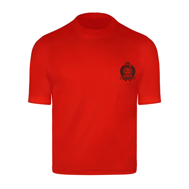 Red with Black Crest Short Sleeve T-Shirt