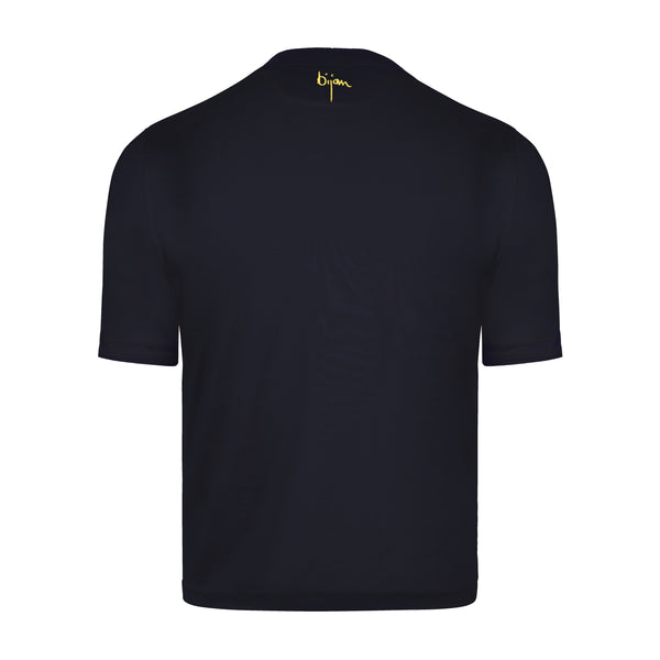 Navy with Yellow Crest Short Sleeve T-Shirt