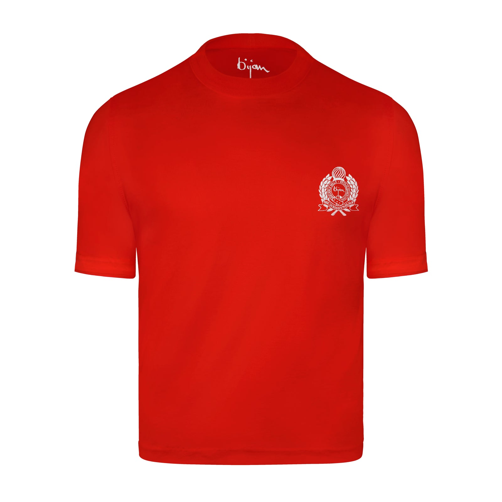 Bijan Red with White Crest Short Sleeve T-Shirt – House of Bijan