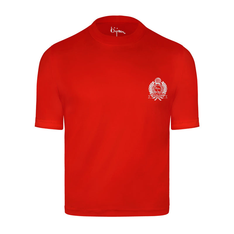 Bijan Red with White Crest Short Sleeve T-Shirt
