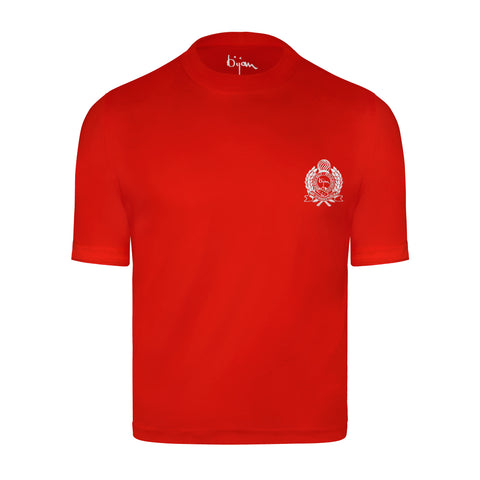 Bijan Red with White Crest Short Sleeve T-Shirt – House of Bijan