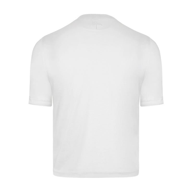 White with White Crest Short Sleeve T-Shirt