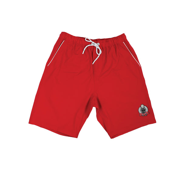 Red Bijan Logo Swim Trunk and Jacket Set