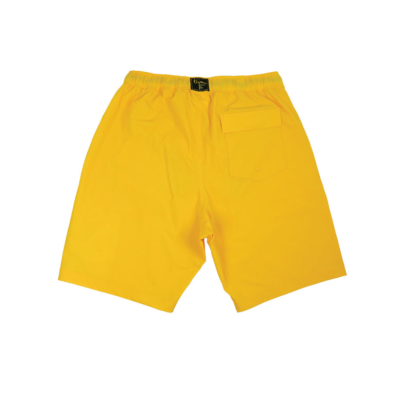 Yellow Bijan Logo Swim Trunk and Jacket Set