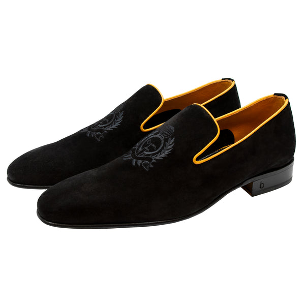 Black and Yellow Suede Loafer